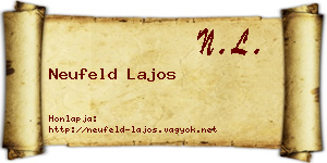 Neufeld Lajos névjegykártya
